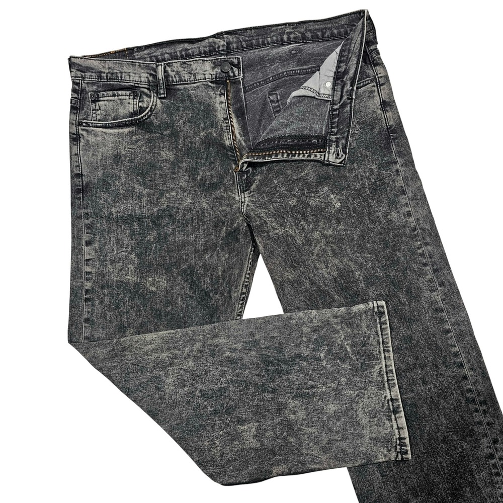 Levis 569 Jeans Mens 40x29 Gray Acid Wash Loose Straight Grunge Skater Denim